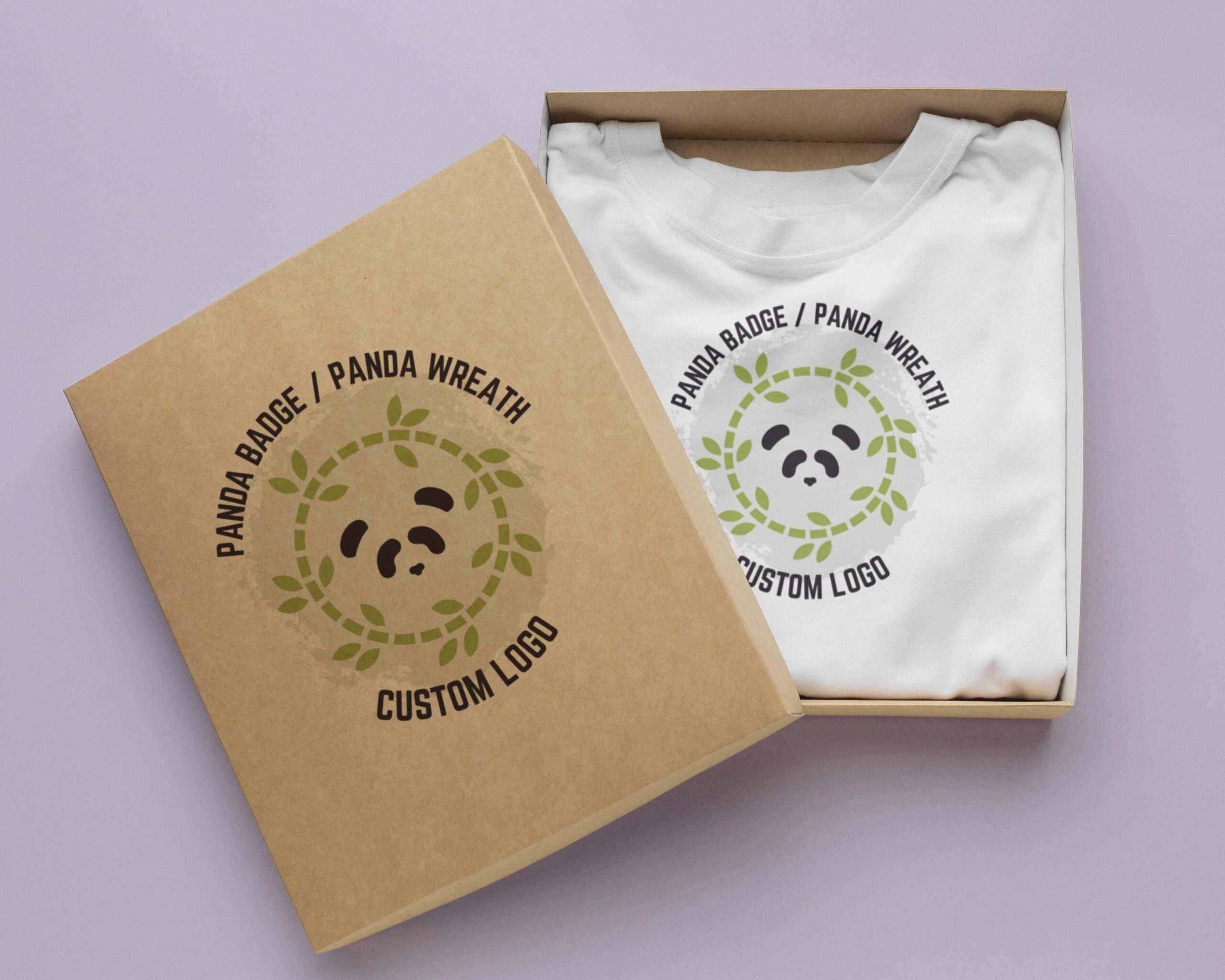 Canva Template: Panda Logo with Bamboo Wreath