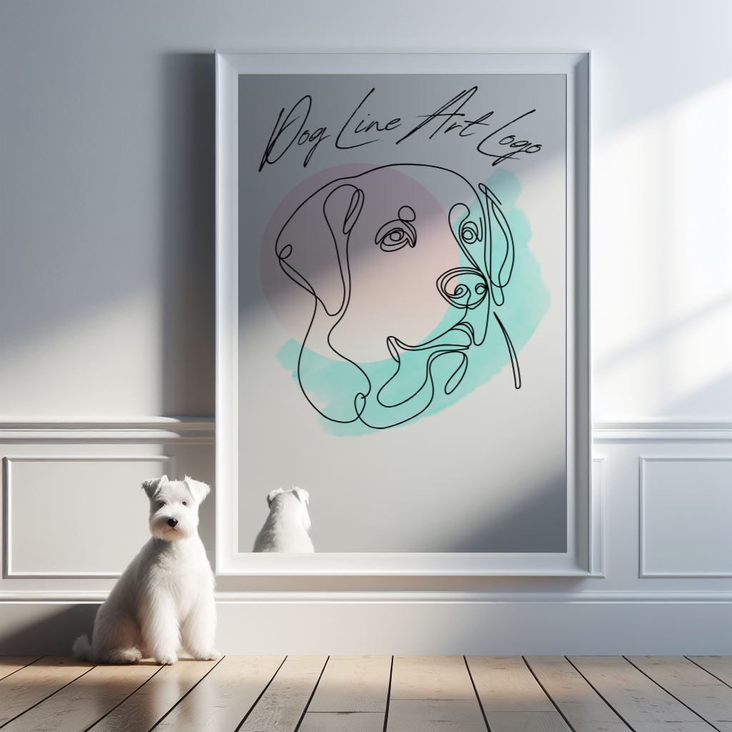 Canva Template: Line Art Logo of a Dog